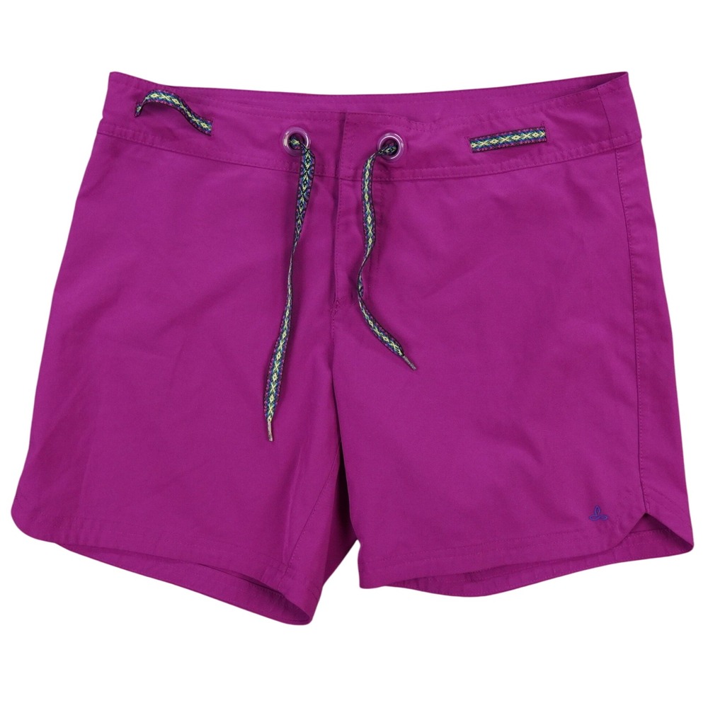 Prana La Jolla Board Shorts Women M Magenta Performance Swim Outdoor Hiking Logo